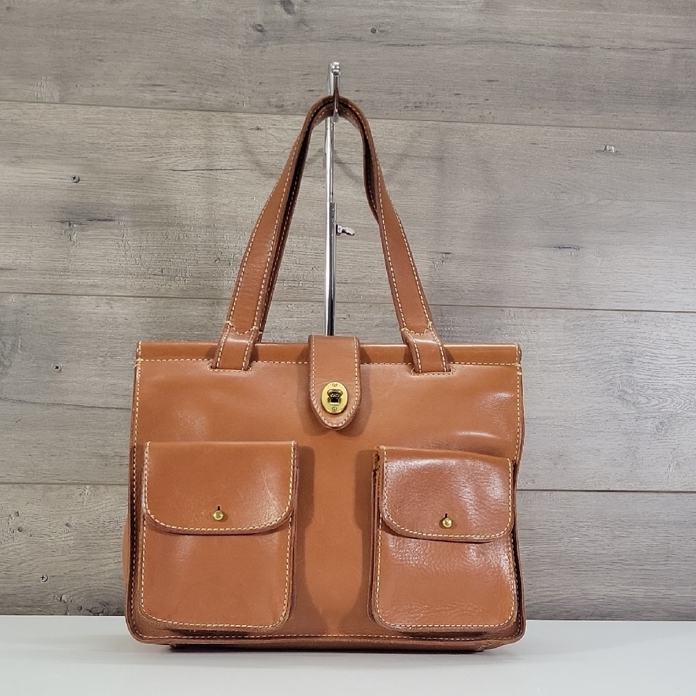 Fossil Chestnut Brown Leather Shoulder Bag Tote